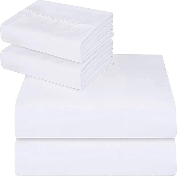 Utopia Bedding Juego de Sabanas 4 Piezas 150x200 - Poliéster Microfibra Cepillada - Sábana Bajera, Sábana Plana y 2 Fundas de Almohada 50x75 (Cama 150, Gris)