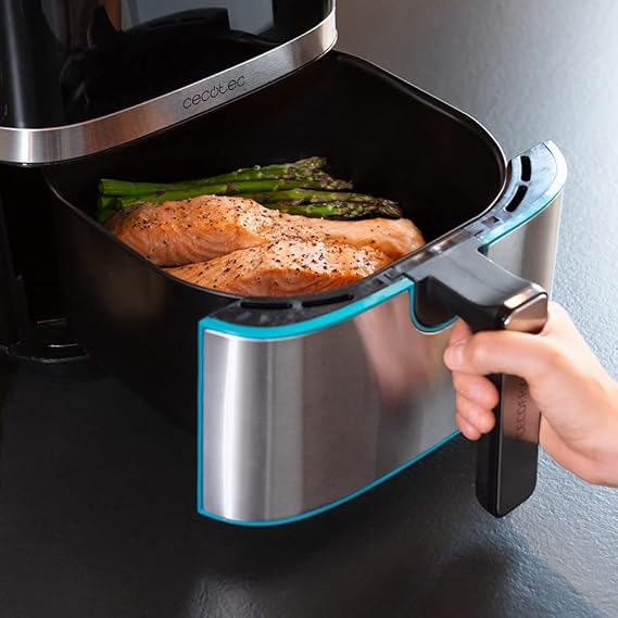 Cecotec Freidora sin Aceite de Aire Cecofry Full Inox 5500 Accesorios. Dietética y Digital, 1450 W Nominal, 1600 W Máxima, 5L Volumen, 5,5L Área de cocinado, Acabados Acero Inox, Termostato