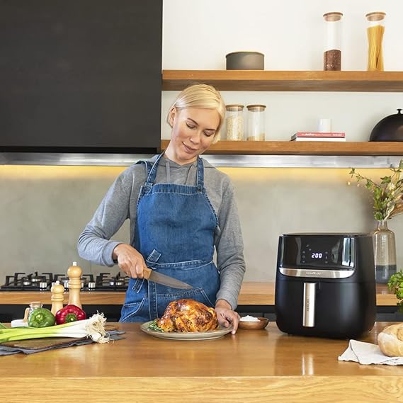 Cecotec Freidora sin Aceite 5,5 L de Aire Caliente con Báscula Integrada Cecofry Advance Precision. 1700 W, Dietética, Control Táctil, Temperatura Regulable, Acabados Acero Inox