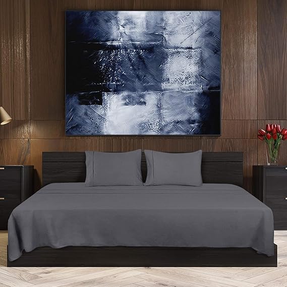Utopia Bedding Juego de Sabanas 4 Piezas 150x200 - Poliéster Microfibra Cepillada - Sábana Bajera, Sábana Plana y 2 Fundas de Almohada 50x75 (Cama 150, Gris)