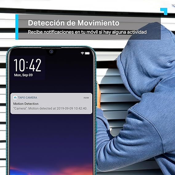 Tapo C210 - Cámara IP WiFi 360° Cámara de Vigilancia 2K (3MP),Visión nocturna Admite tarjeta SD hasta 512 GB, Detección y seguimiento de movimiento, Control Remoto, Compatible con Alexa